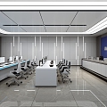 Video conference center control room 3d model