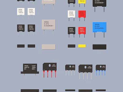 Various Colored Volta Battery Products For Daily Household Use And Applications 3d model