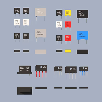 Various Colored Volta Battery Products For Daily Household Use And Applications 3d model
