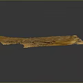Ancient Architectural Fragment with Weathered Texture and Broken Edges in Yellowish Brown