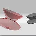 Modern Sculptural Bowls in Red and Black with Unique Layered Design