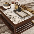 New Chinese Tea Table New Chinese Tea Set Ornaments 3d model