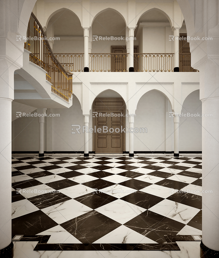 European Hall Corridor 3d model