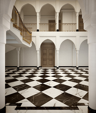 European Hall Corridor 3d model