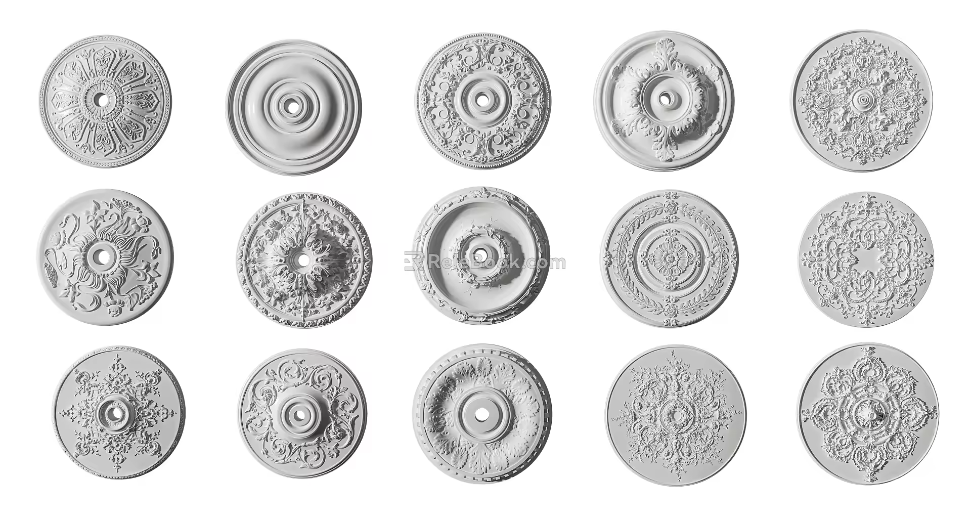 European-style lamp panel carved lamp panel combination 3d model