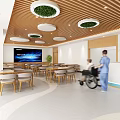 Nursing home reception center reception desk sofa combination 3d model