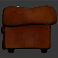 Classic Red Leather Armchair with Tufted Design Wooden Legs and Vintage Style