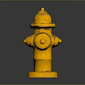 Yellow Fire Hydrant with Classic Design Isolated on Dark Background