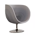 Modern Stylish Gradient Grey Lounge Chairs With Swivel Polished Metal Round Base For Indoor Use