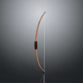 Traditional Wooden Bow With Curved Shape Leather Grip And String