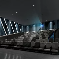 Spacious Modern Cinema Auditorium With Comfortable Seats Projection And Step Lighting