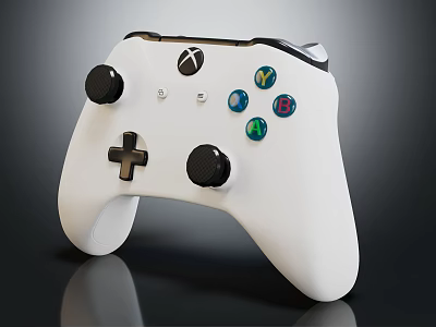 White Xbox Game Controller with Colorful Buttons and Ergonomic Design for Entertainment Electronics 3d model