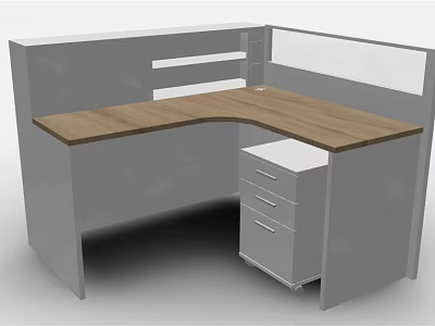 Office Screen Desk 3d model