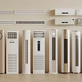 Variety Of Modern Air Conditioner Fans Featuring Standing And Wall Mounted Designs