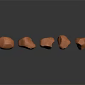 Wood and Stone Samples in Various Colors and Shapes Arranged on Dark Background