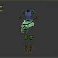 3D Model of Separated Character Outfit Components Vest Arm Guards Waist Gear Leg Protectors Boots