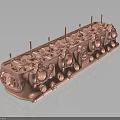 Car Engine Cylinder Head Pink Metal Structure for Automotive Mechanical Components Design 3d model