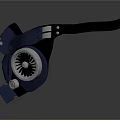 Mechanical Gas Mask Structure With Head Strap Circular Fan And Metal Components