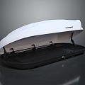 Car Roof Storage Solution With Thule White Roof Box And Black Base