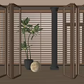 Modern folding door glass sliding door sliding door shutter 3d model