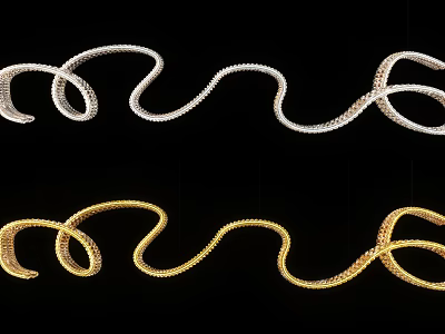 Elegant Modern Spiral Crystal Chandeliers in White and Gold for Interior Design 3d model