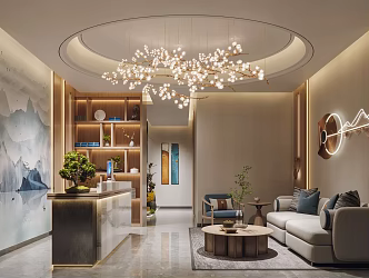 New Chinese Beauty Salon Hall Beauty Salon Hall Rest Area 3d model