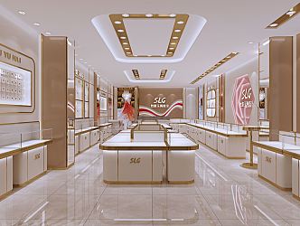 Light Luxury Jewelry Store 3d model