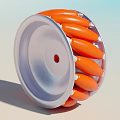 Orange And White Modern Tire Design With Spoked Wheel Rim Structure
