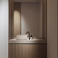 Modern Double Square Marble Washbasin With Black Faucet And Toiletries Soap
