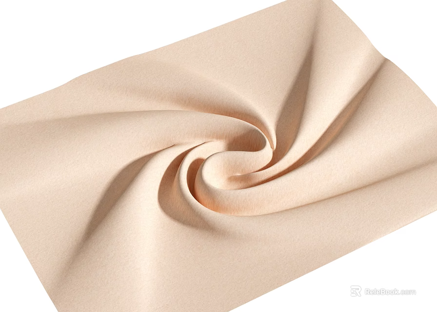 Light Beige Fabric Exhibiting Soft Texture And Smooth Drape Effect 3d model 