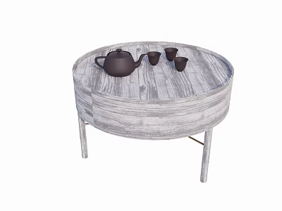 Modern coffee table simple gray wood grain coffee table 3d model