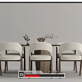 Modern Dining Table Set With Wooden Tabletop White Chairs And Decorative Centerpiece
