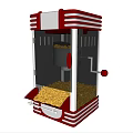 Commercial Red White Popcorn Machine With Transparent Window Stainless Steel For Parties Cinemas
