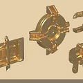 Precision Golden Metal Hardware Tools With Mechanical Parts And Various Shapes
