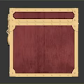 Red Velvet Vintage Storage Trunk With Gold Metal Lock Clasp And Corner Brackets