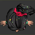 Game Movie Character With Black Hair Pink Bow Green Hoodie Brown Skirt Smiling Open Arms