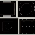 Four Different Modern Ceiling Designs With Square Circular Frames Recessed Lines And Holes