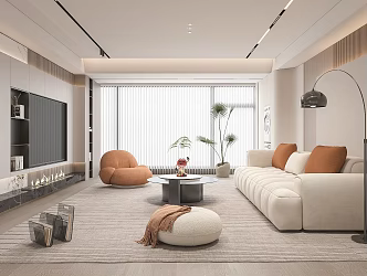 Modern Living Room Living Room Sofa Coffee Table 3d model