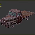 Rusty Vintage Old Flatbed Truck With Weathered Exterior And Classic Design