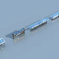 Modern Bus Station Featuring Blue Roof Benches And Information Display Windows