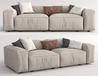 Modern double sofa 3d model