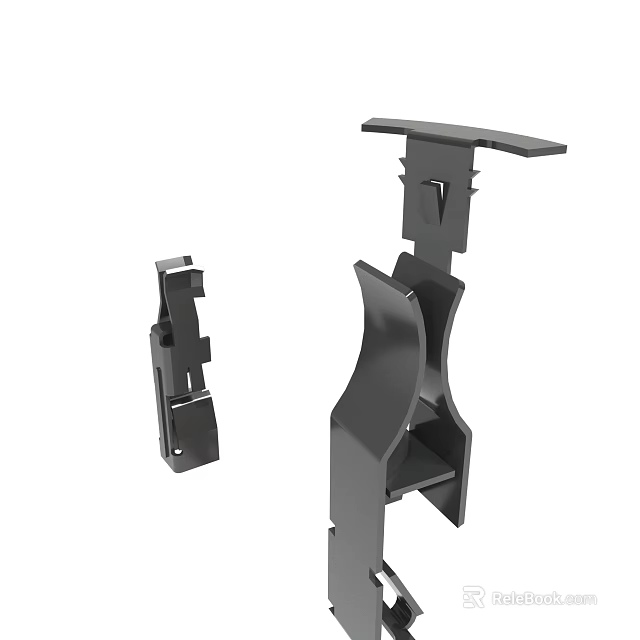 Black Metal Bracket Components For Furniture And Mechanical Mounting Parts 3d model 