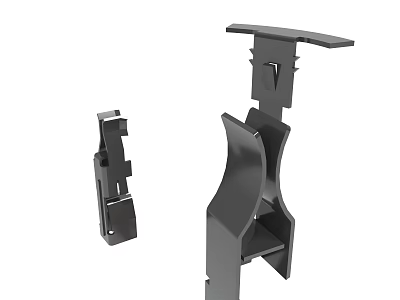 Black Metal Bracket Components For Furniture And Mechanical Mounting Parts 3d model
