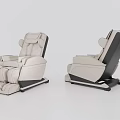 Modern Ergonomic Massage Chair With Leather Upholstery And Two Angles View