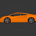 Orange Modern Sports Car With Black Rear Spoiler Two Door Design And Black Alloy Wheels