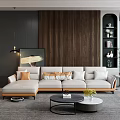 Modern corner sofa coffee table combination 3d model