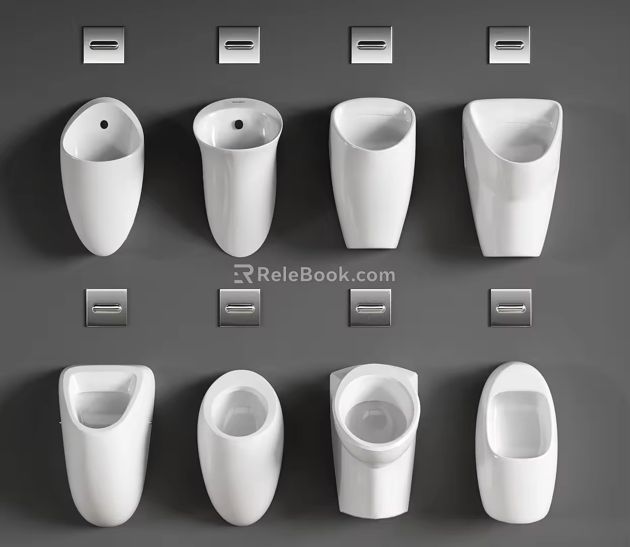 Modern urinal combination 3d model