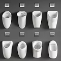 Modern urinal combination 3d model