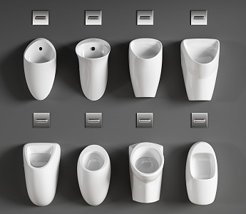 Modern urinal combination 3d model