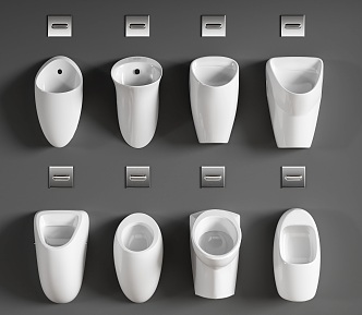 Modern urinal combination 3d model